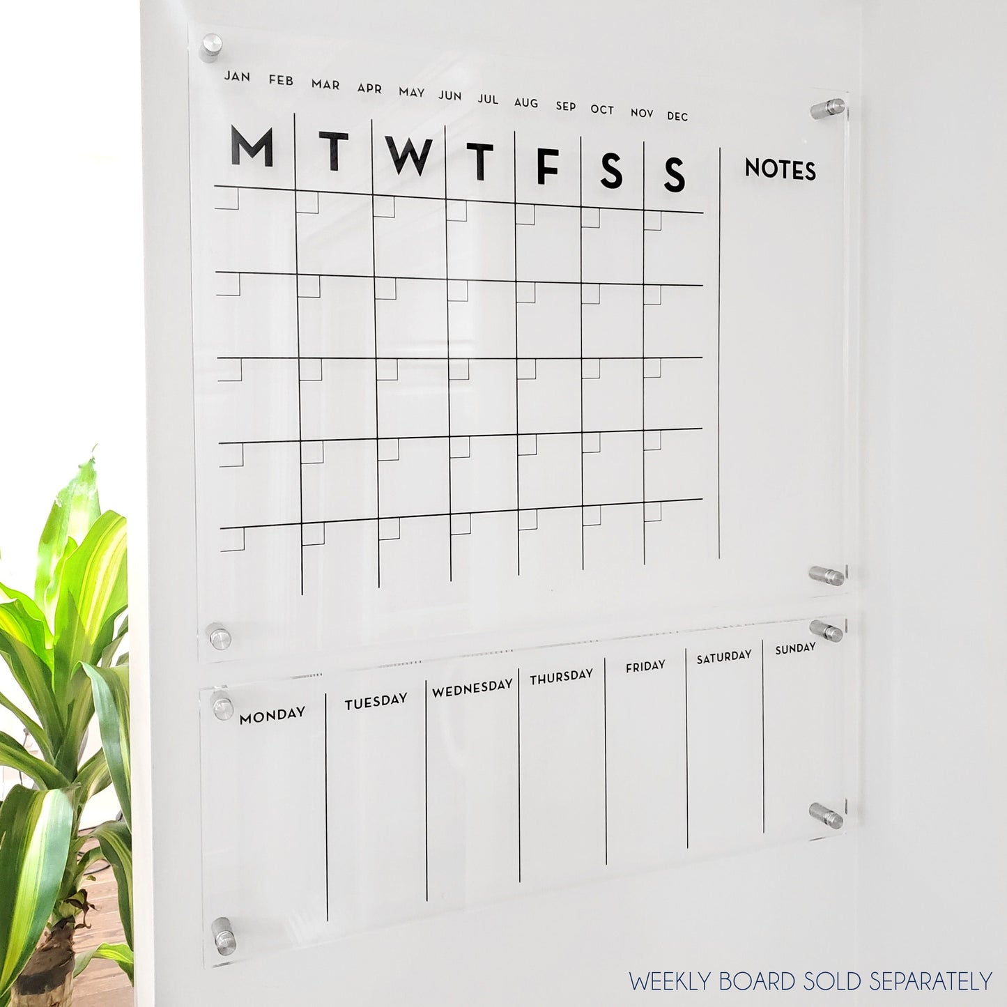 Monthly Acrylic calendar for wall, 2026 Planner, Dry Erase Calendar, Personalized Acrylic calendar, Housewarming gift, Calendar with notes
