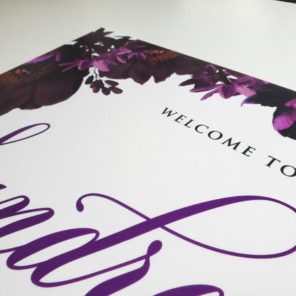 Custom Welcome Floral Sign