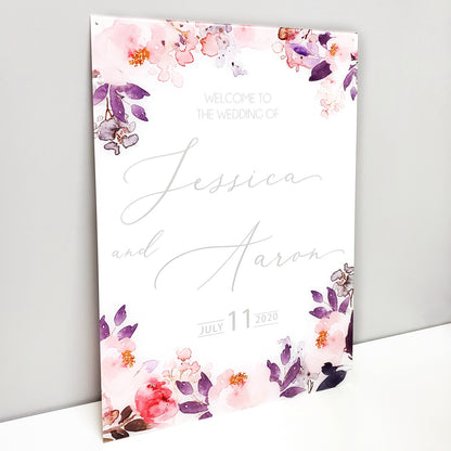 Custom Welcome Floral Sign