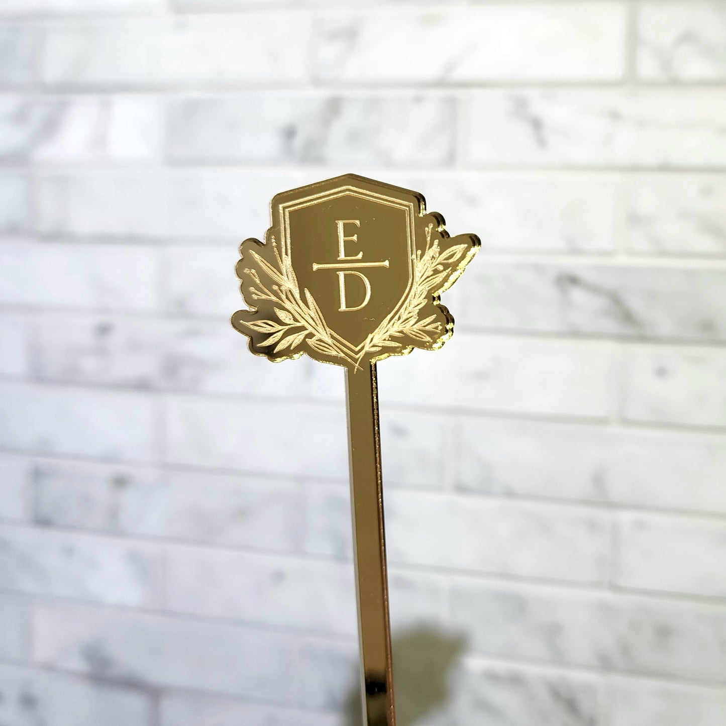 Wedding Drink stirrers - Custom Logo in Mirror