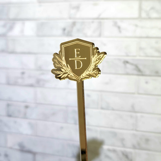 Wedding Drink stirrers - Custom Logo in Mirror