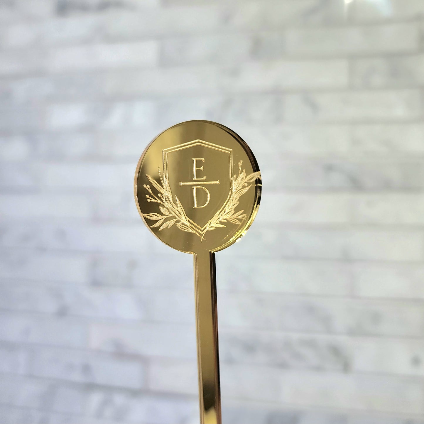 Wedding Drink stirrers - Custom Logo in Mirror
