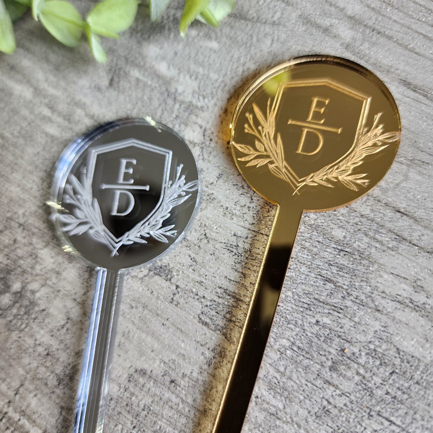 Wedding Drink stirrers - Custom Logo in Mirror