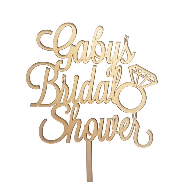 Personalized Bridal Shower Cake Topper, Engagement Ring Decor