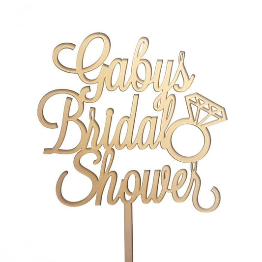 Personalized Bridal Shower Cake Topper, Engagement Ring Decor