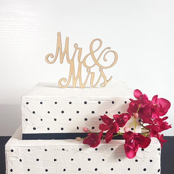 Mr & Mrs Cake Topper, Acrylic Wedding Cake Decoration