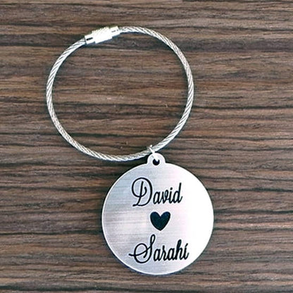 Personalized Maple Wood Keychain, Engraved Anniversary Gift