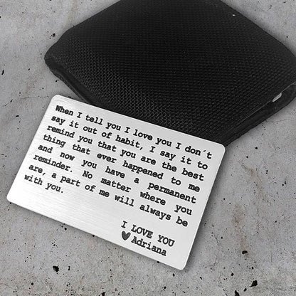 Wallet Insert Card, Gifts for him, Fathers day Gift, Personalized wallet insert, Anniversary Gifts for Him, Mothers day gifts