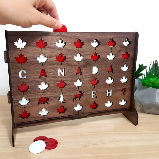 Canadian Four in a Row Game | Canada Themed Board Game Gift, Souvenir, Unique Keepsake, customized birthday present