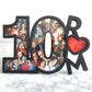 Anniversary Gift, Photo frame, anniversary frame, Original gift, Couple memorabilia, Photo collage, Wood number, Wooden letter, 10 years