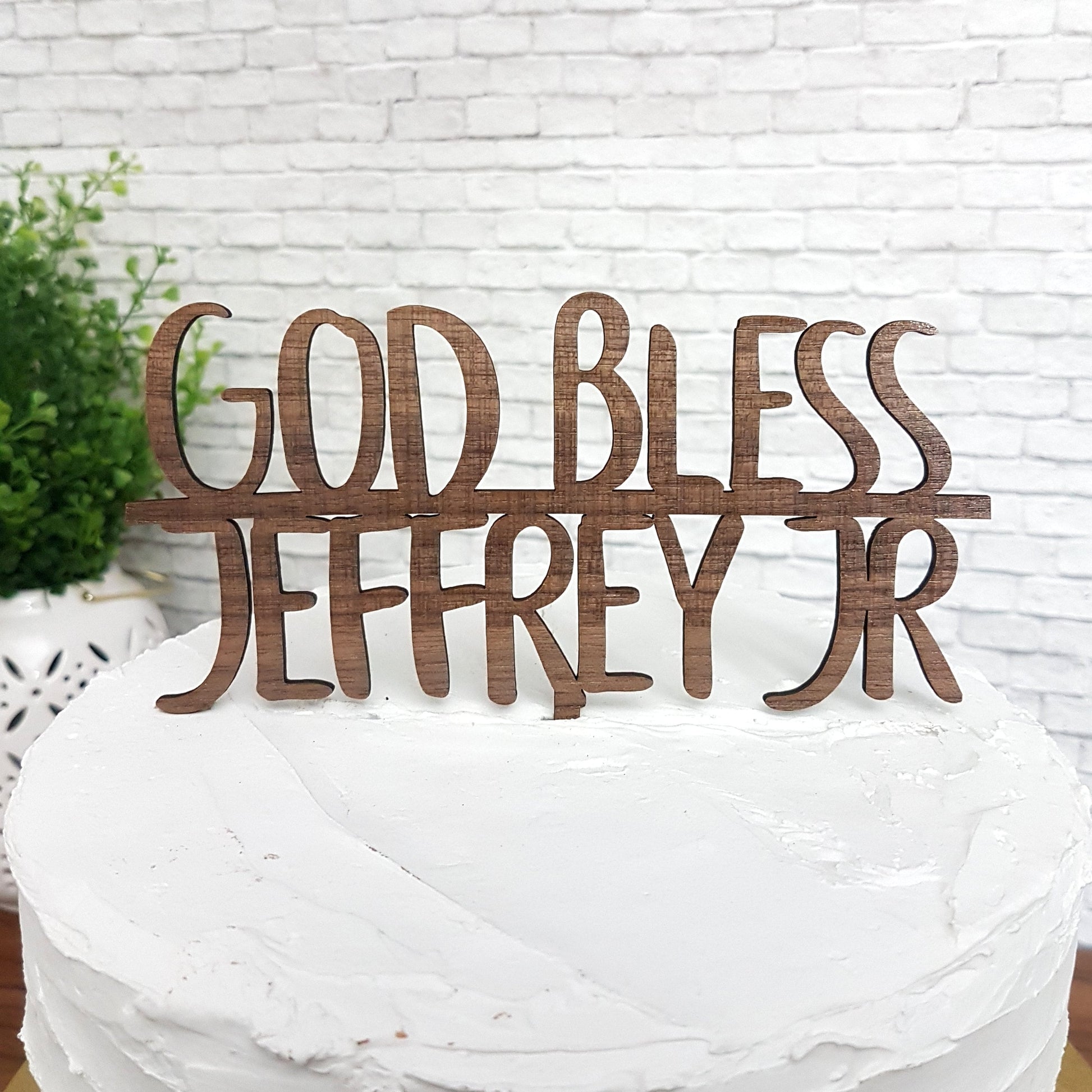 Personalized God Bless Cake Topper, Baptism, Christening, Communion