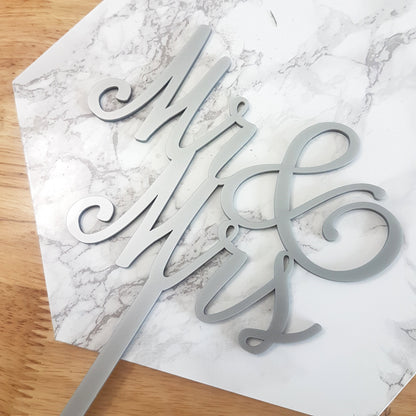 Mr & Mrs Cake Topper, Acrylic Wedding Cake Decoration
