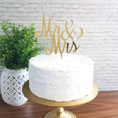 Mr & Mrs Cake Topper, Acrylic Wedding Cake Decoration