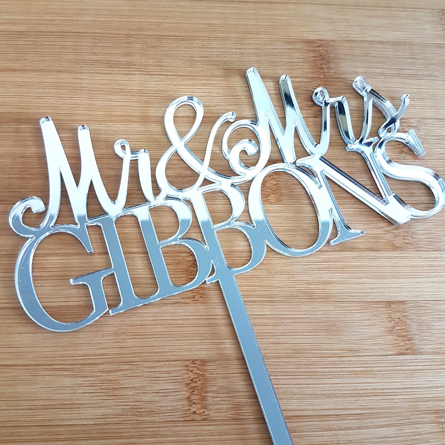 Personalized Mr & Mrs Wedding Cake Topper, Custom Last Name