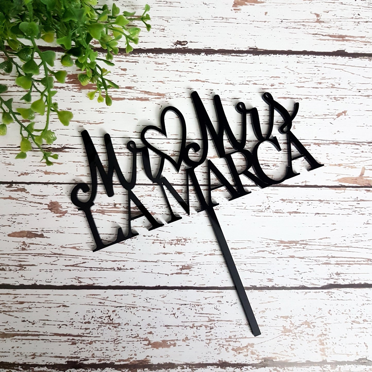 Personalized Mr & Mrs Wedding Cake Topper, Custom Last Name
