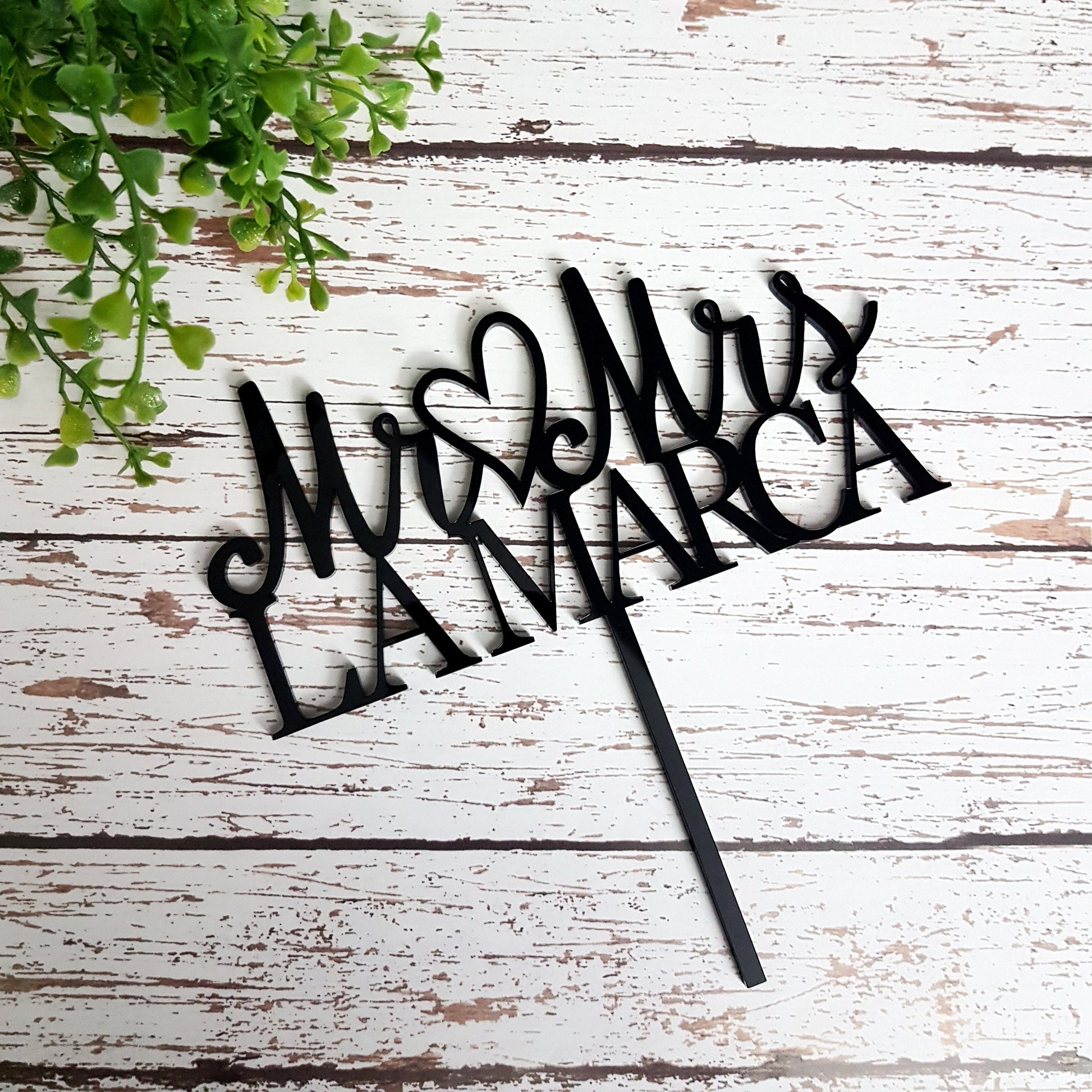 Personalized Mr & Mrs Wedding Cake Topper, Custom Last Name