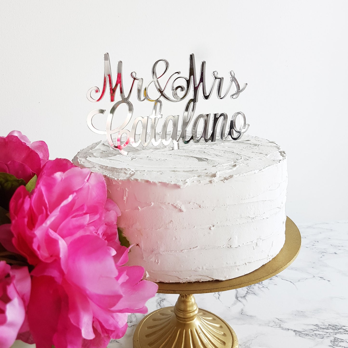 Personalized Mr & Mrs Wedding Cake Topper, Last Name, Custom