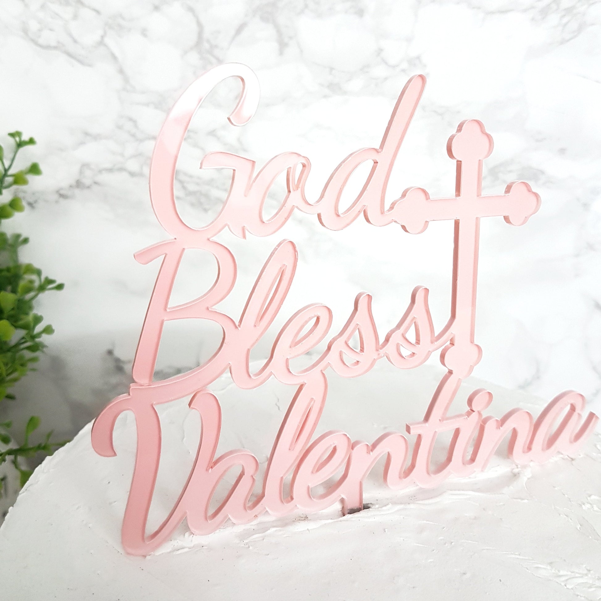 Personalized God Bless Cake Topper, Baptism, Christening, Communion