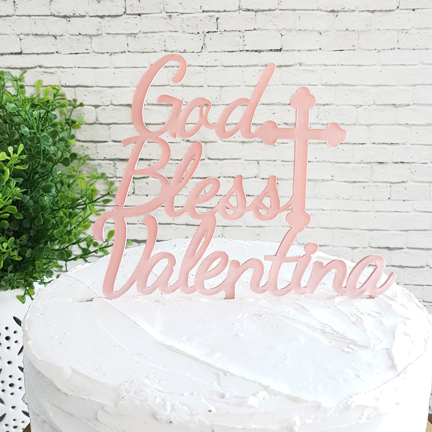 Personalized God Bless Cake Topper, Baptism, Christening, Communion