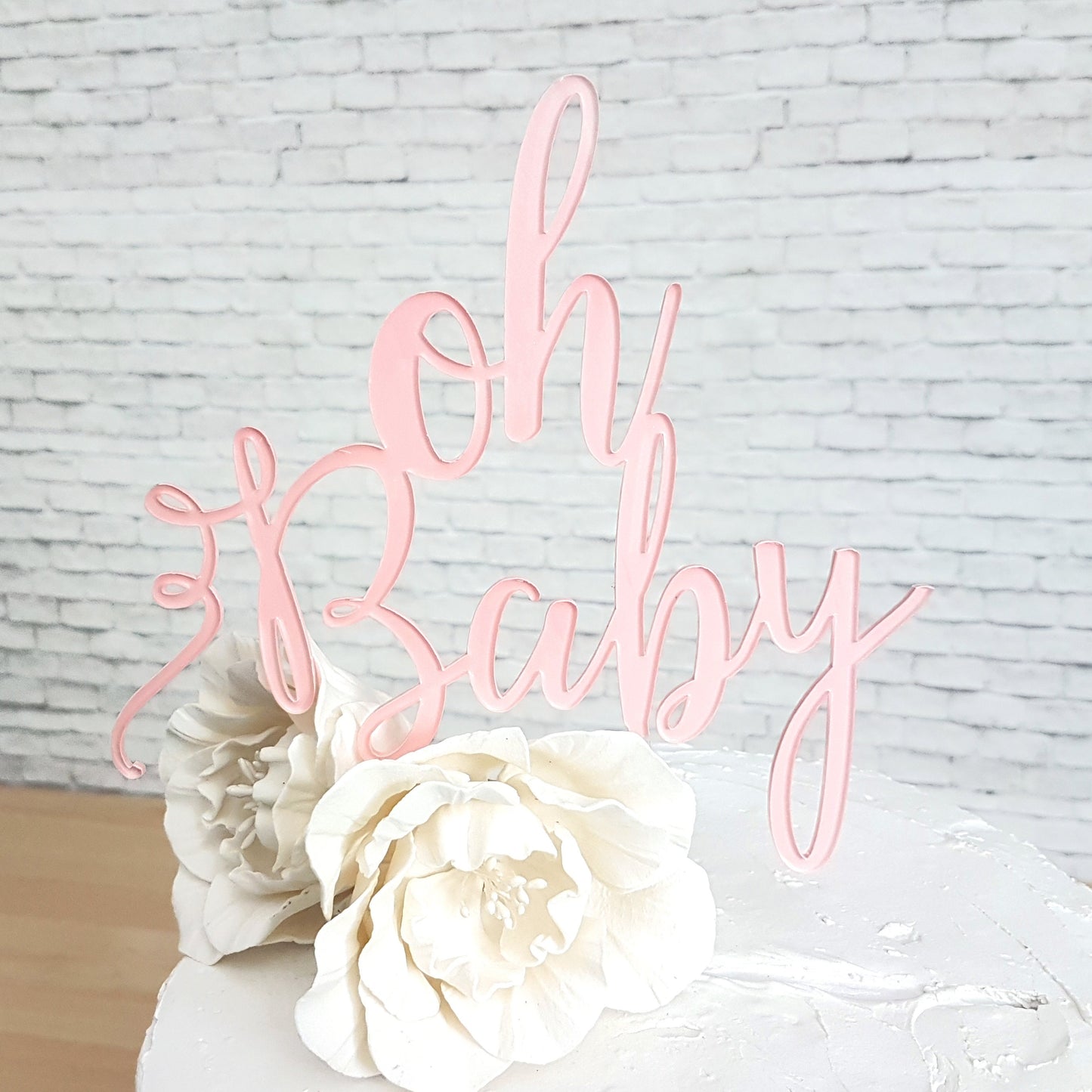Oh Baby Cake Topper, Baby Shower Decor, 6" Wide