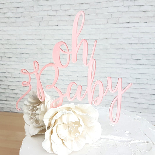 Oh Baby Cake Topper, Baby Shower Decor, 6" Wide