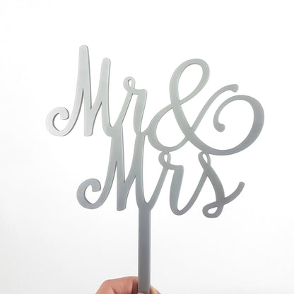 Mr & Mrs Cake Topper, Acrylic Wedding Cake Decoration