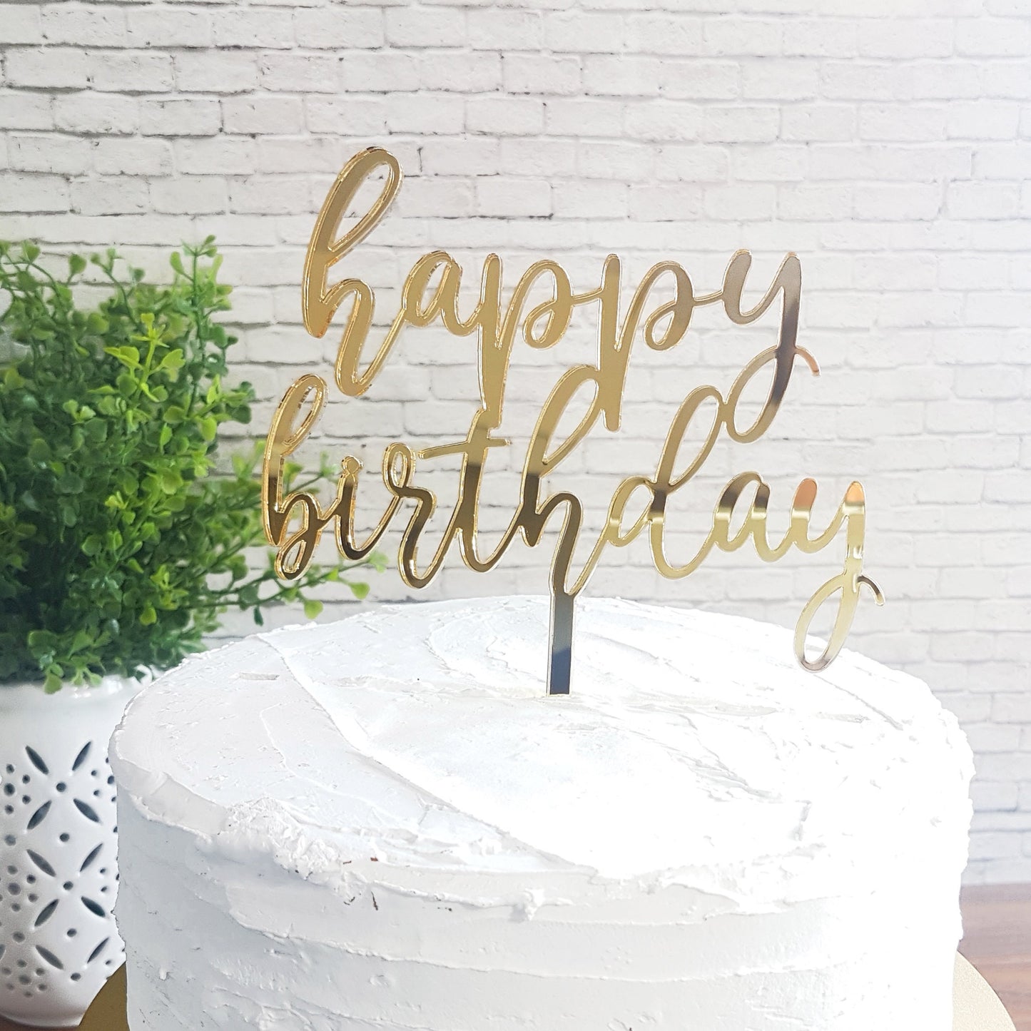 Happy Birthday Cake Topper, Acrylic Party Decor