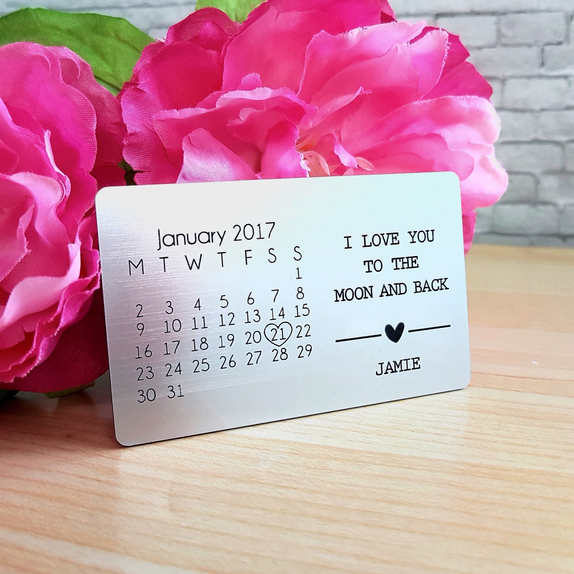 Personalized Wallet Insert Card, Anniversary Gift
