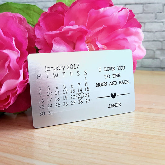 Personalized Wallet Insert Card, Anniversary Gift