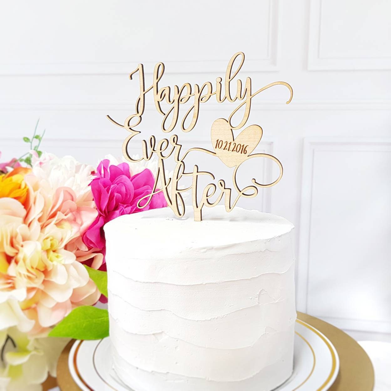 Happily ever after Cake Topper, Wedding Cake Topper, anniversary Cake Topper, Forever Cake Topper, custom Cake Topper, personalized cake