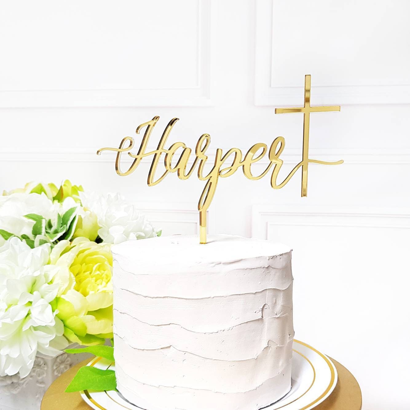 Personalized God Bless Cake Topper, God Bless Cake Topper, Baptism Cake Topper, Christening Cake Topper, Communion Cake Topper, God Bless