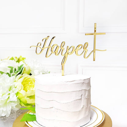 Personalized God Bless Cake Topper, God Bless Cake Topper, Baptism Cake Topper, Christening Cake Topper, Communion Cake Topper, God Bless