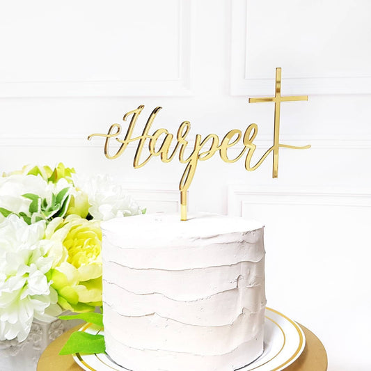 Personalized God Bless Cake Topper, God Bless Cake Topper, Baptism Cake Topper, Christening Cake Topper, Communion Cake Topper, God Bless