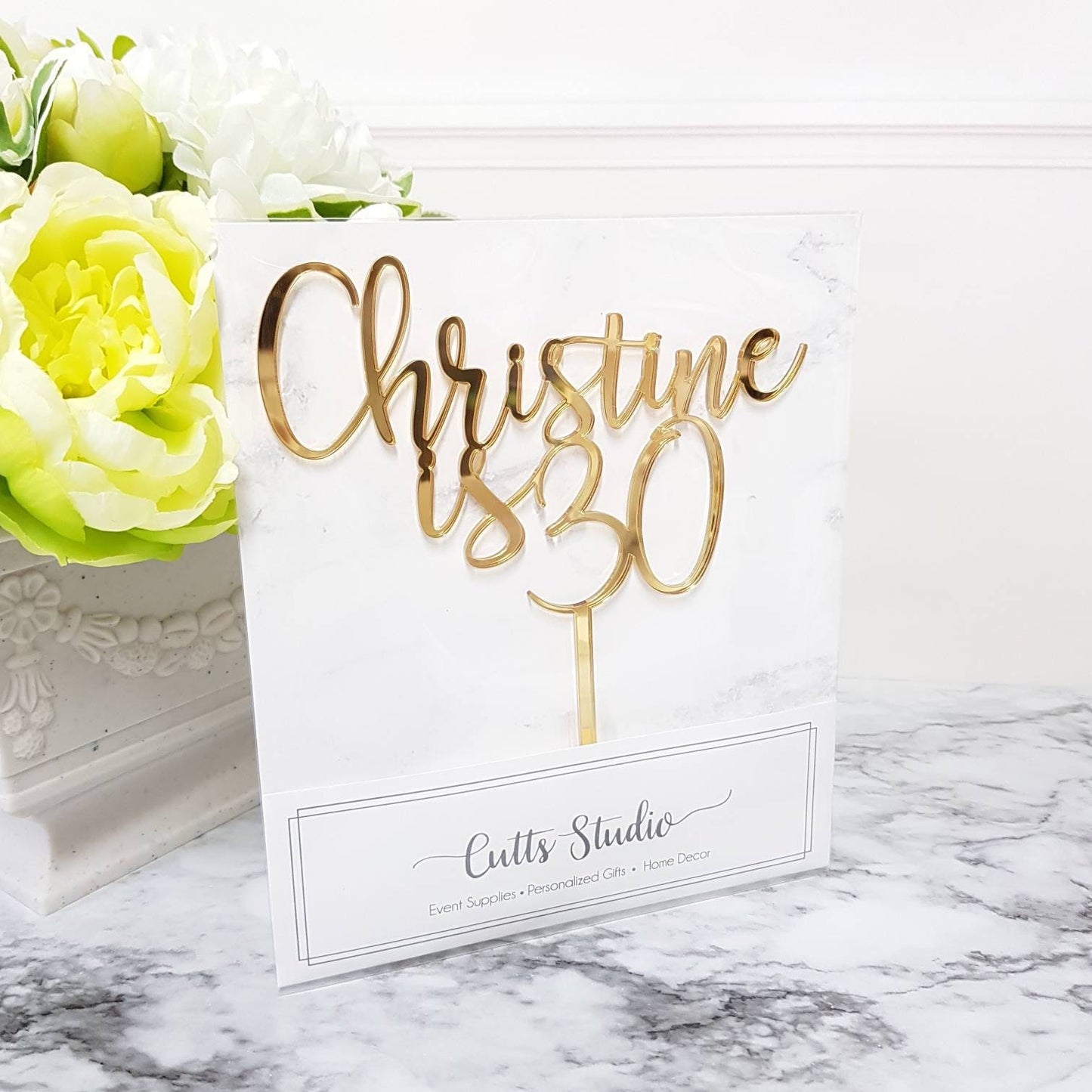 Name Cake Topper, Birthday Cake Topper, Custom Cake Topper, Custom Birthday Cake Topper, 30 years cake topper, Birthday cake ornament