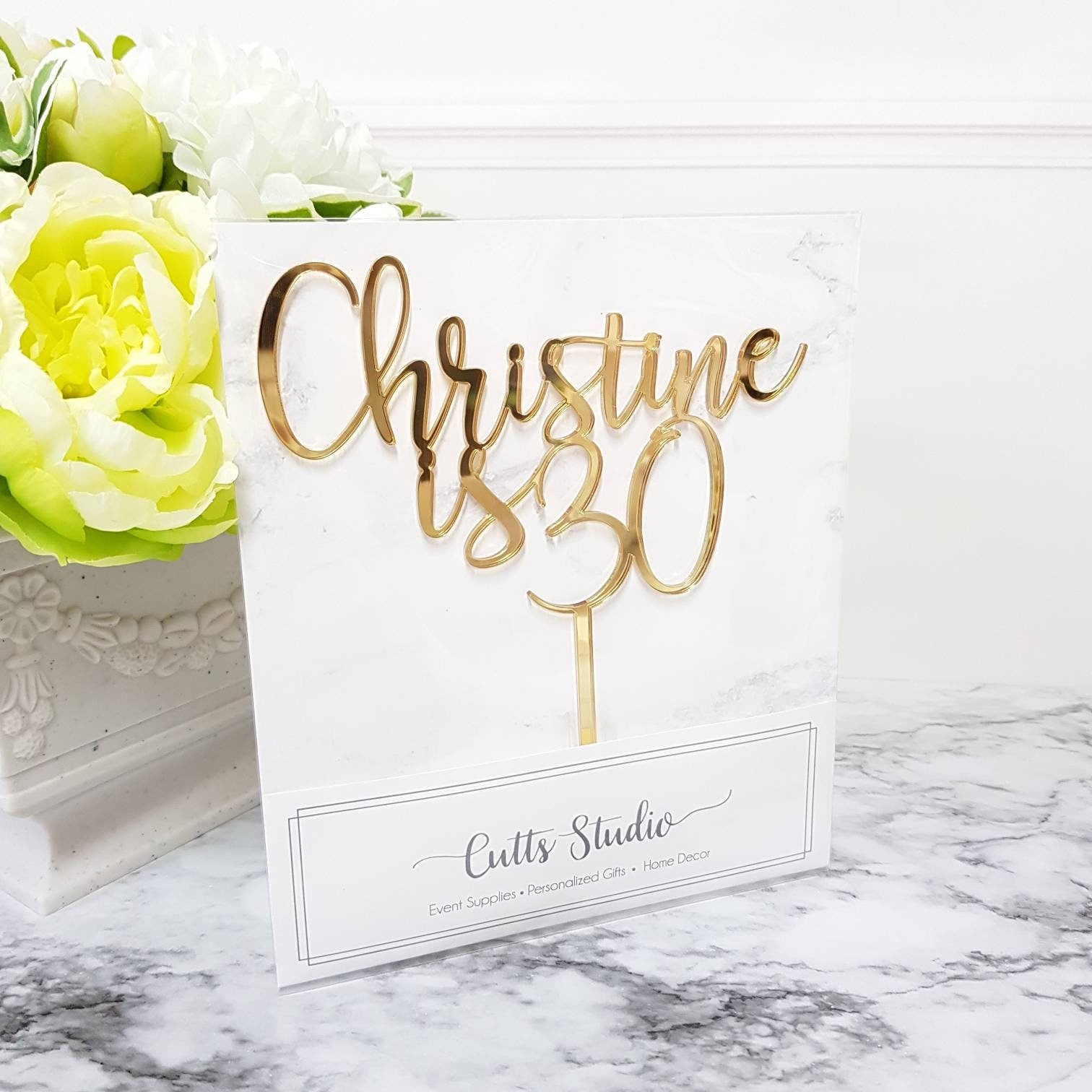 Name Cake Topper, Birthday Cake Topper, Custom Cake Topper, Custom Birthday Cake Topper, 30 years cake topper, Birthday cake ornament
