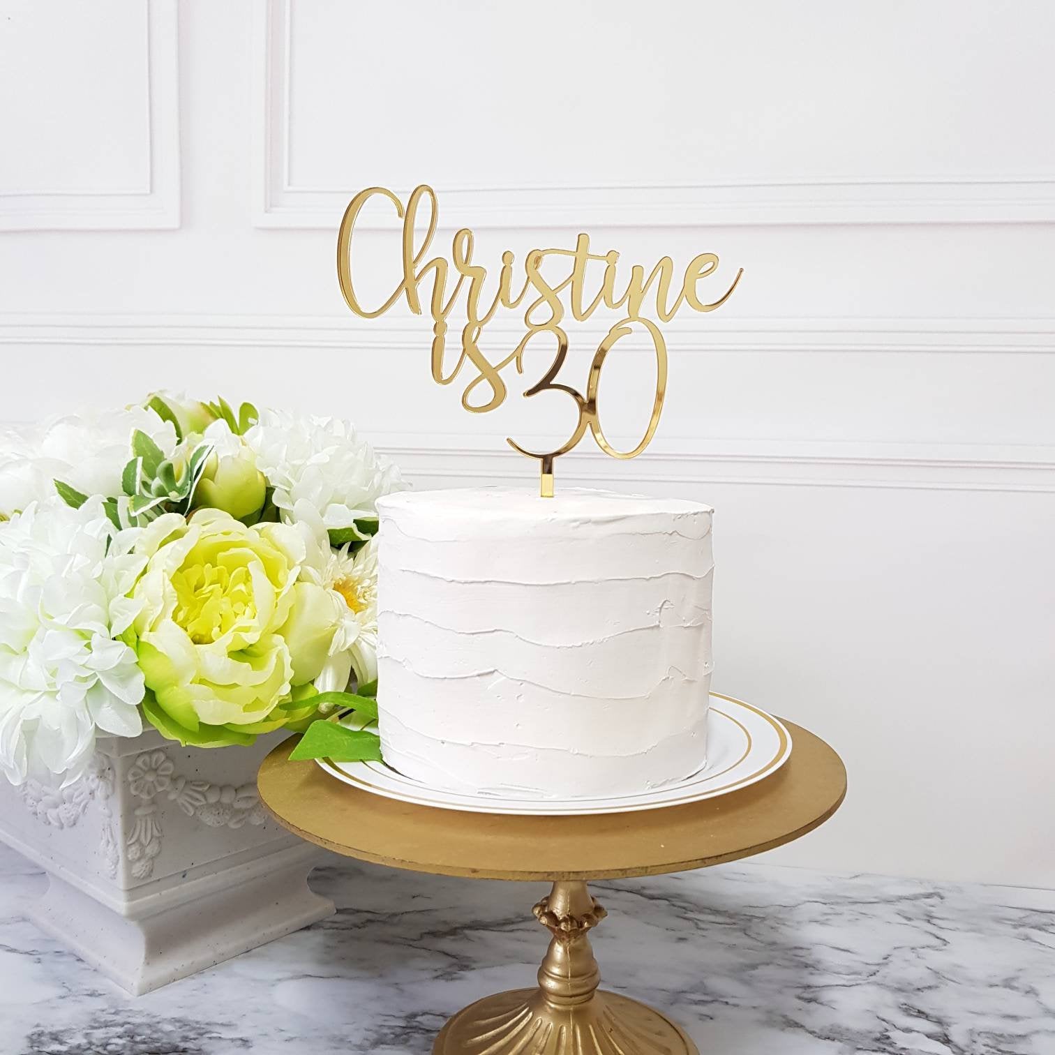 Name Cake Topper, Birthday Cake Topper, Custom Cake Topper, Custom Birthday Cake Topper, 30 years cake topper, Birthday cake ornament
