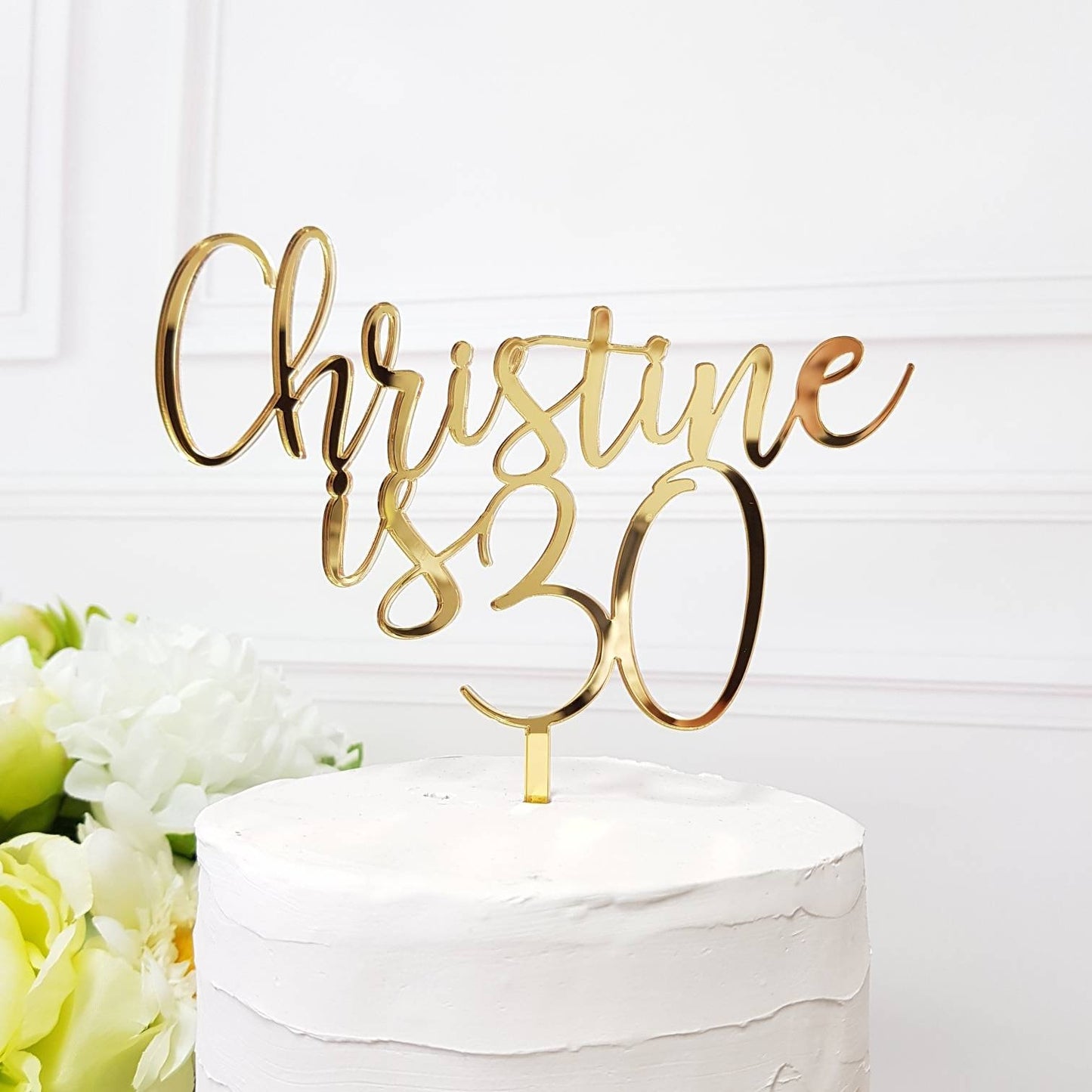 Name Cake Topper, Birthday Cake Topper, Custom Cake Topper, Custom Birthday Cake Topper, 30 years cake topper, Birthday cake ornament