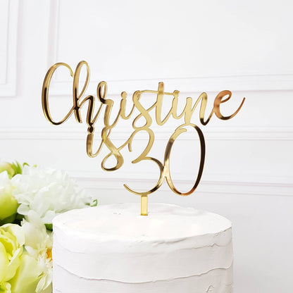 Name Cake Topper, Birthday Cake Topper, Custom Cake Topper, Custom Birthday Cake Topper, 30 years cake topper, Birthday cake ornament