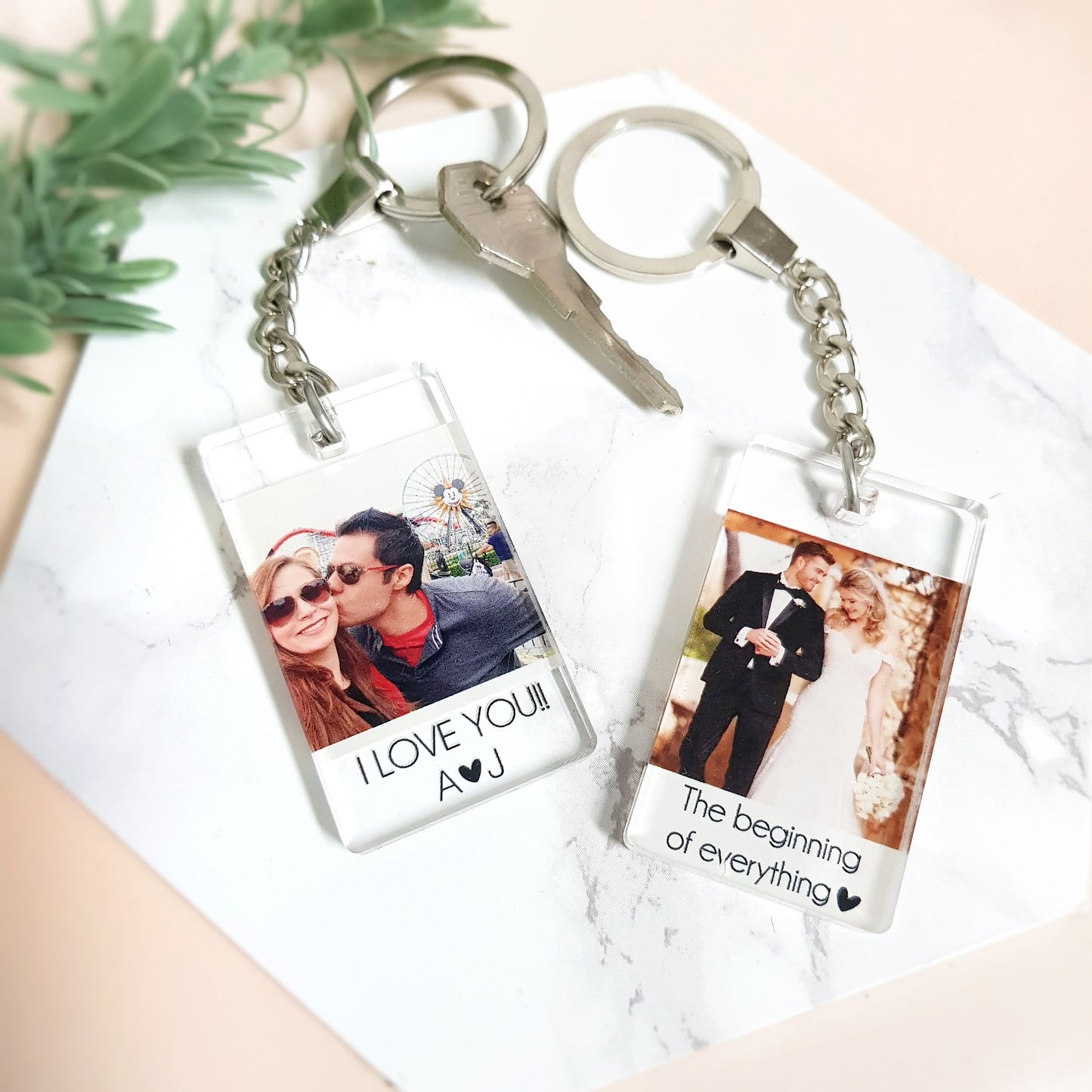 Personalized Photo Keychain, Custom Acrylic Anniversary Gift
