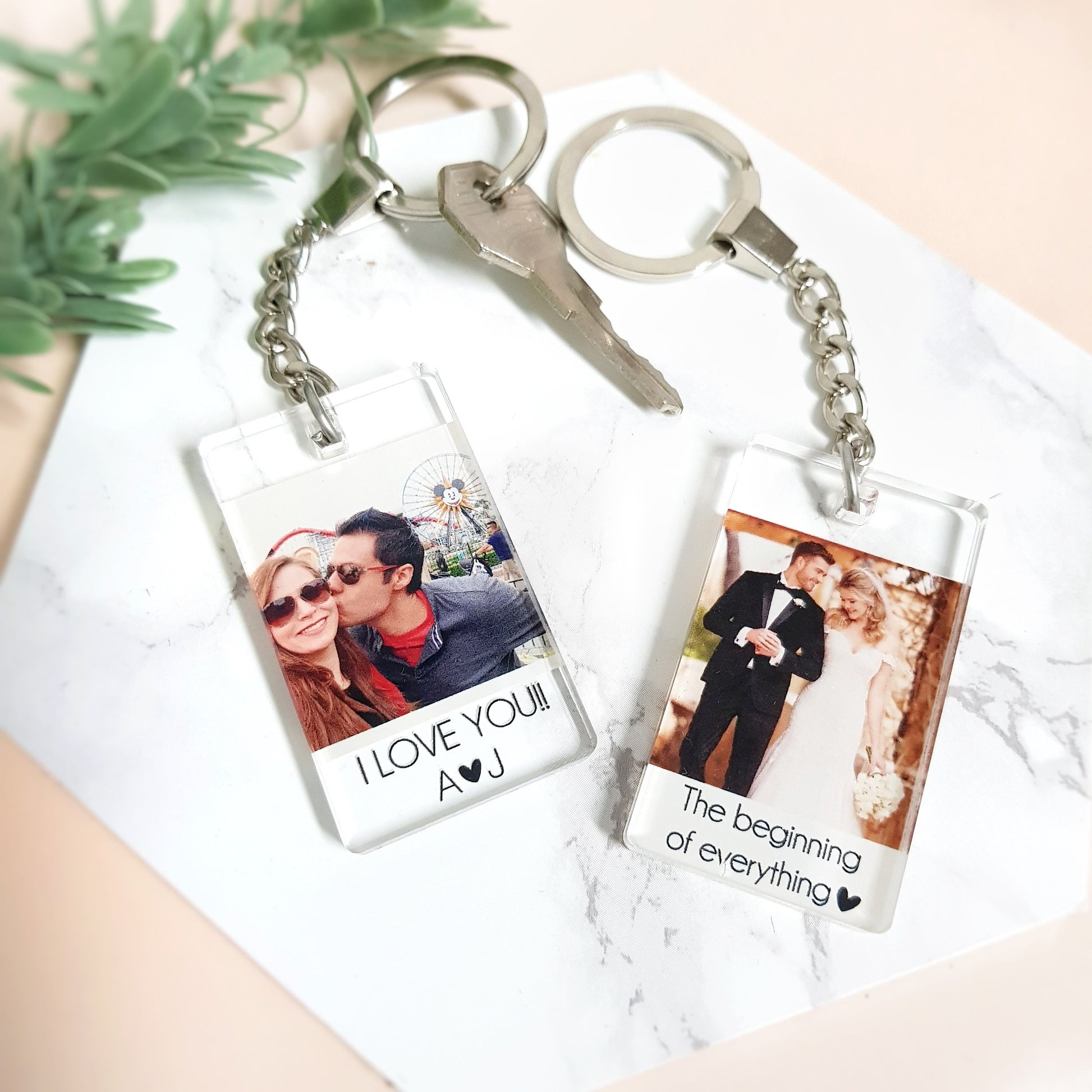 Personalized Photo Keychain, Custom Acrylic Anniversary Gift