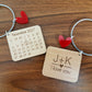 Personalized Maple Wood Calendar Keychain, Anniversary Gift