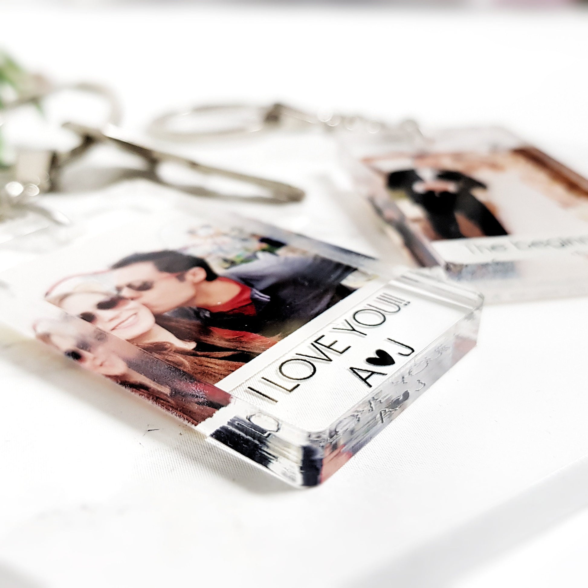 Personalized Photo Keychain, Custom Acrylic Anniversary Gift