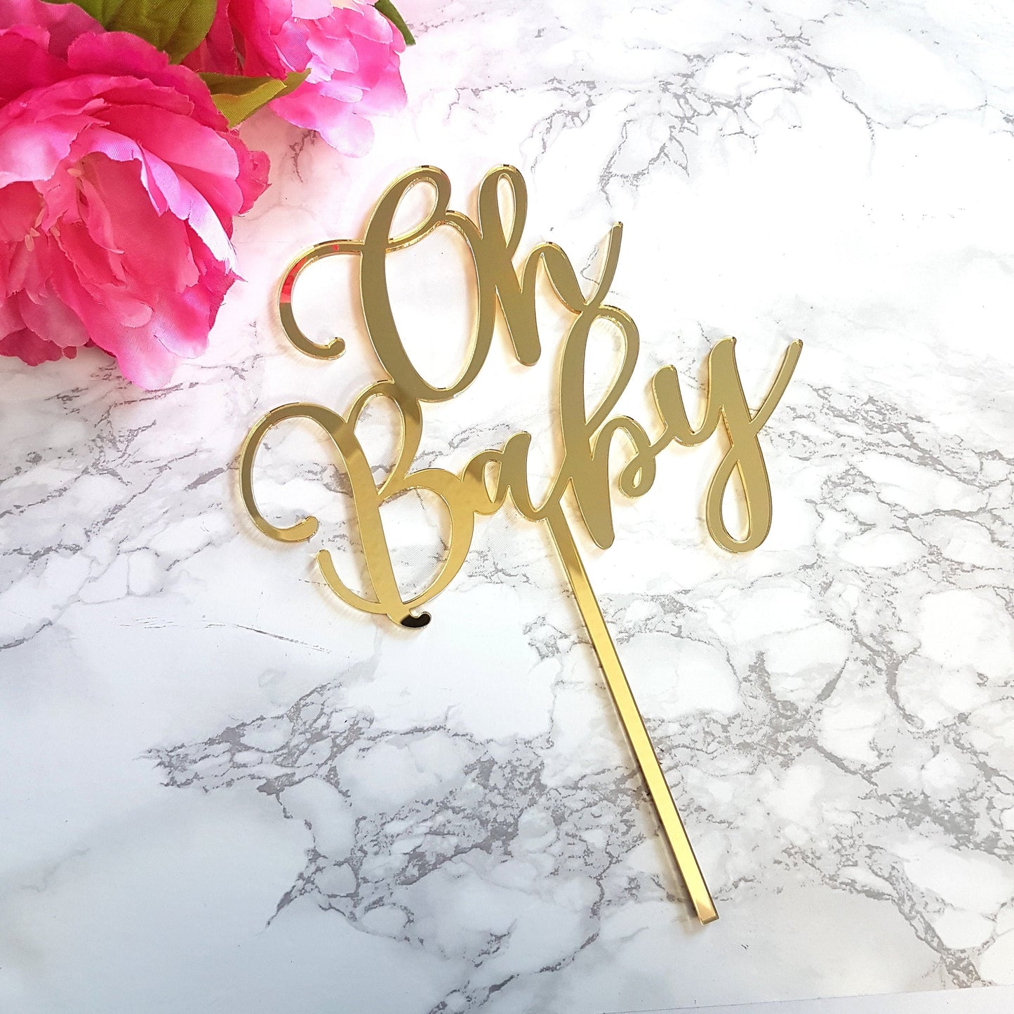 Oh Baby Cake Topper, Baby Shower Decor, Acrylic or Wood