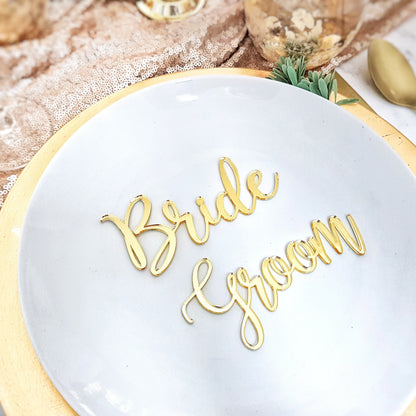 Personalized Gold Mirror Acrylic Place Cards, Wedding Escort Cards