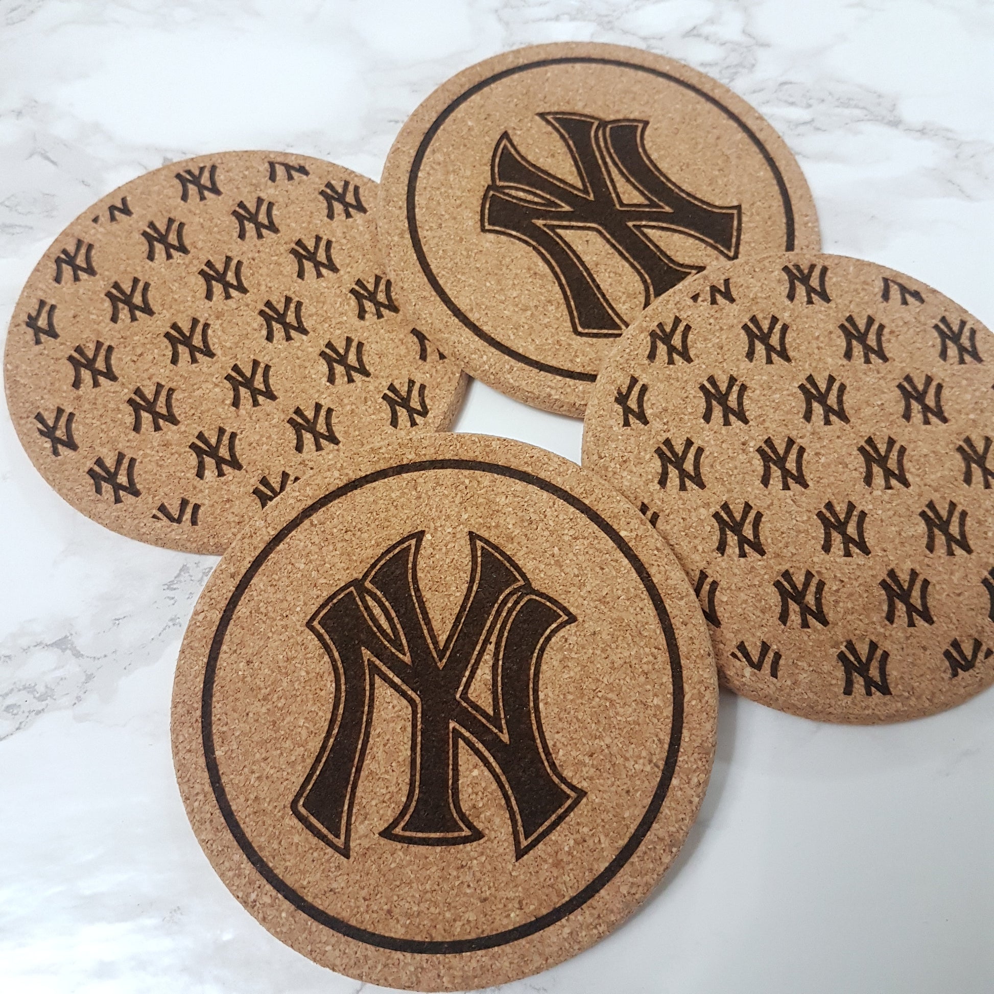 Custom Logo Cork Coasters, Engraved Business Branding