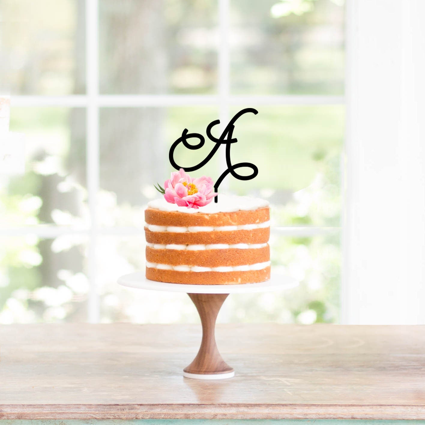 Initial Cake Topper, Letter Cake Topper, Wedding Cake Topper, Engagement Cake Topper, Bridal Shower Cake Topper, Acrylic Topper