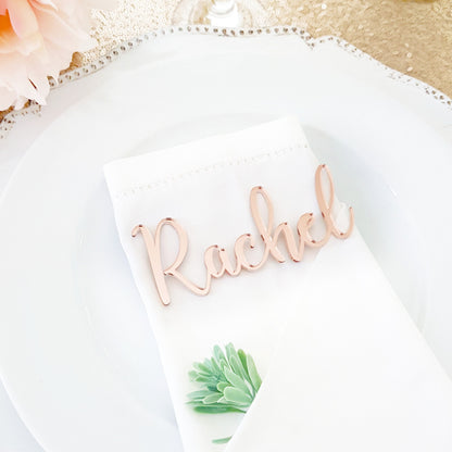 Personalized Gold Mirror Acrylic Place Cards, Wedding Escort Cards
