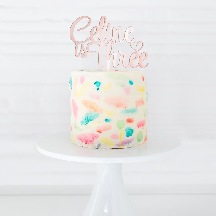 Name Cake Topper, Birthday Cake Topper, Custom Cake Topper, Custom Birthday Cake Topper, One year cake topper, Birthday cake ornament