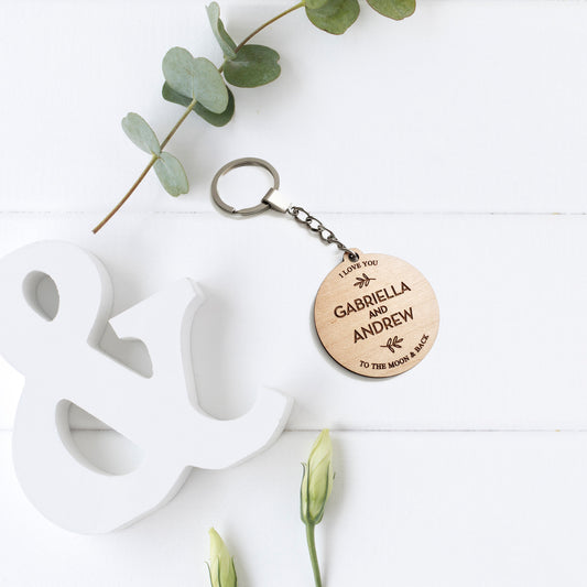 Custom keychain, Anniversary gift, couple gift, Anniversary keychain, wood keychain, gifts for him, gifts for her, keyring