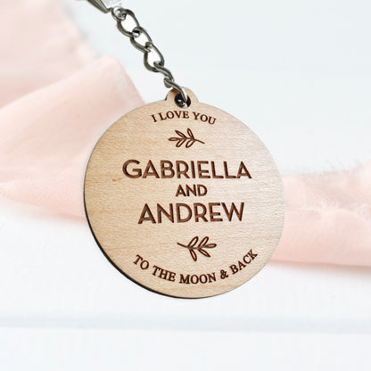 Custom keychain, Anniversary gift, couple gift, Anniversary keychain, wood keychain, gifts for him, gifts for her, keyring